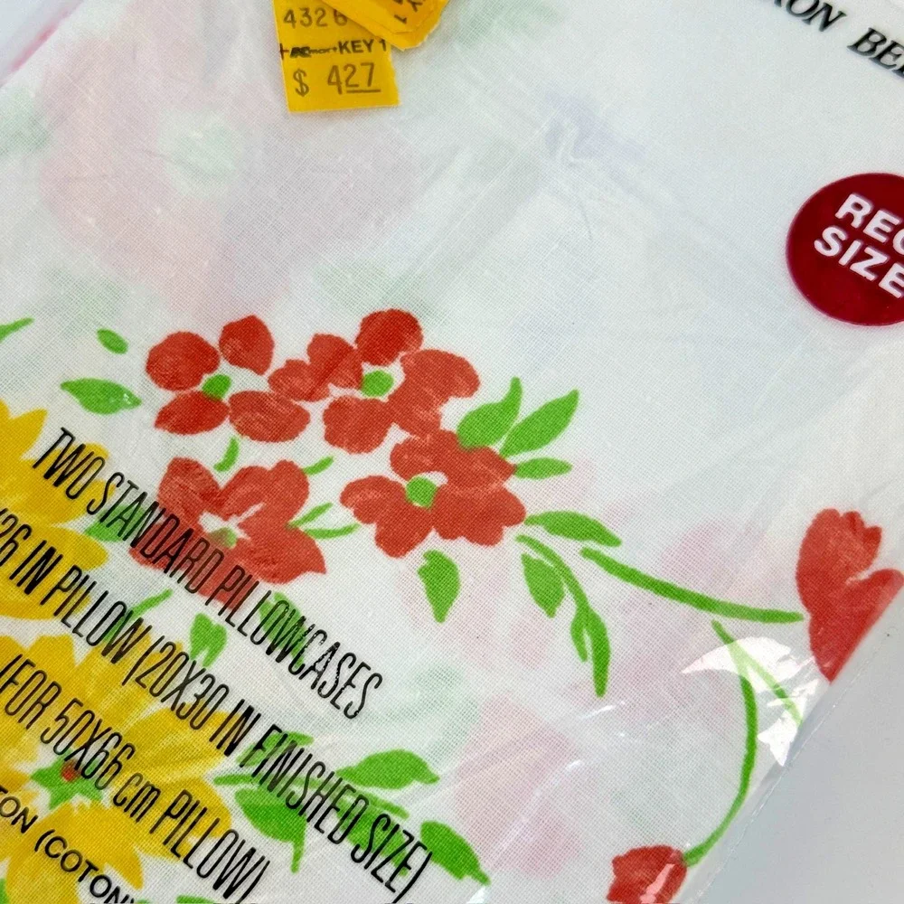 Vintage‎ Cannon Monticello Floral Pillowcases Set 2 Standard Cottagecore Spring